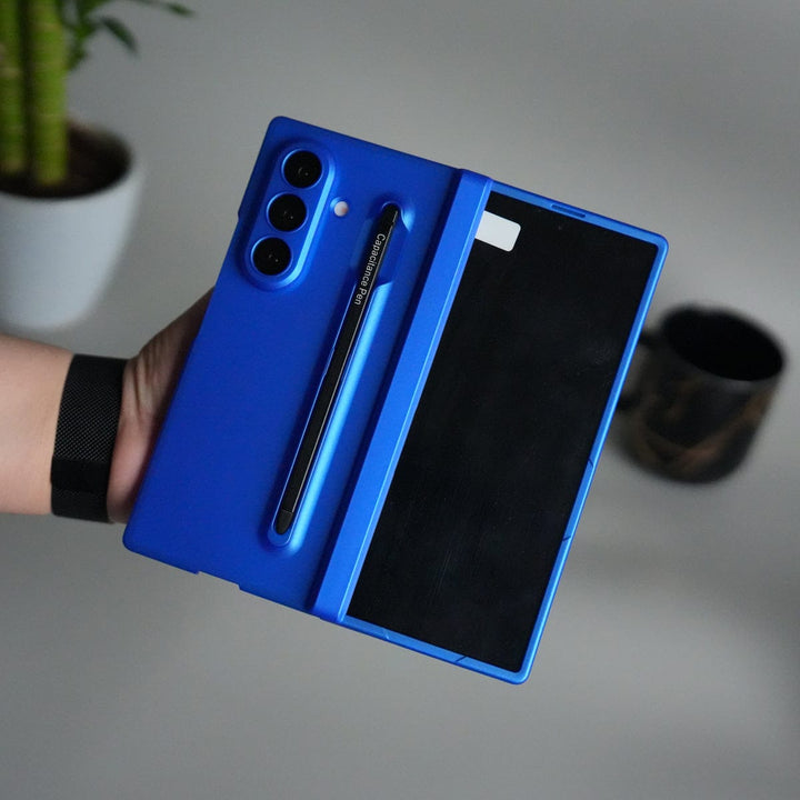 FRATO Fold 7 Collection Galaxy Z Fold 7 Case with S-Pen Slot &amp; Front Glass | Matte Hard Back Cover | Blue