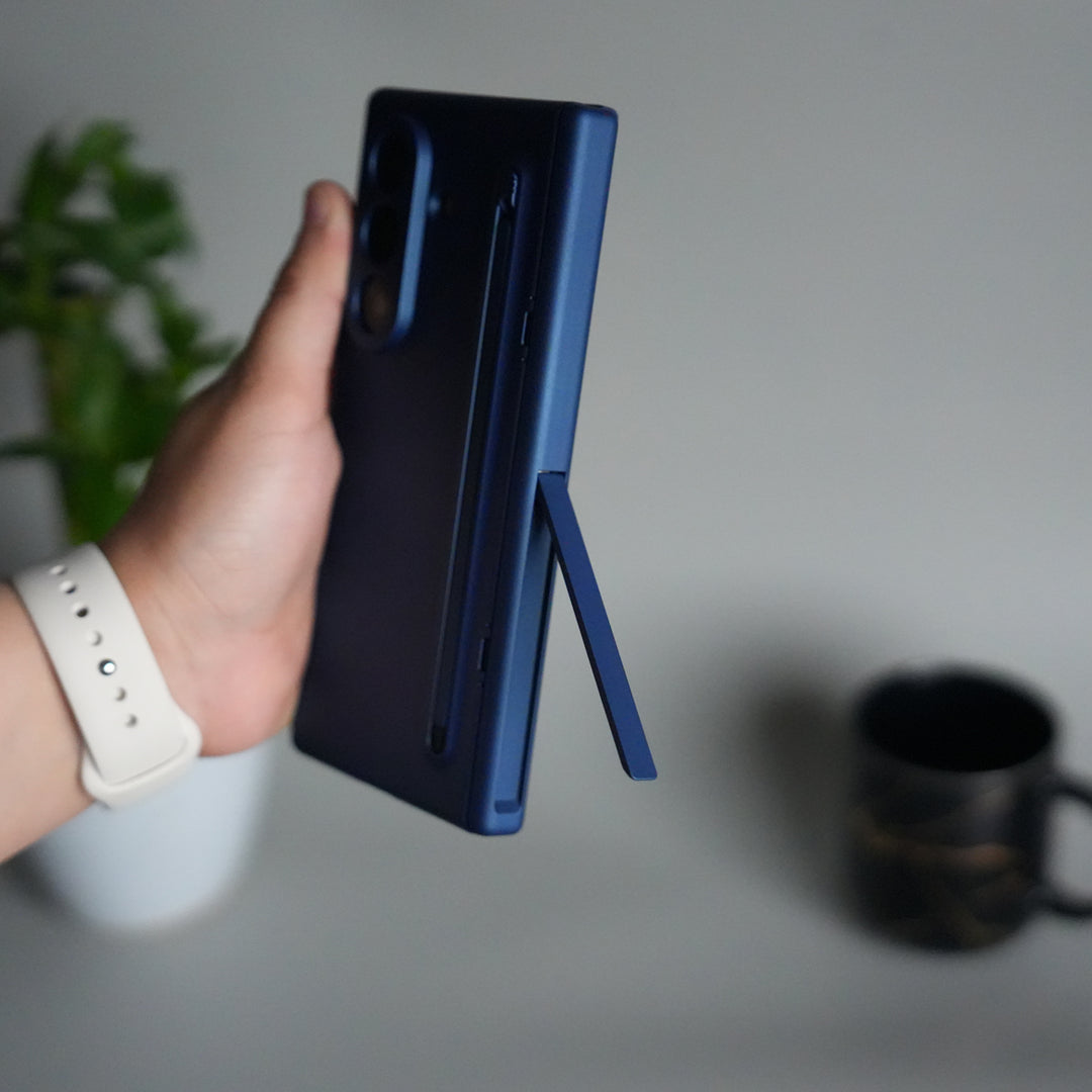 Galaxy Z Fold 7 ELVEV Hinge Protection Kickstand+Screen Protector Stylus Pen Folding Case Cover