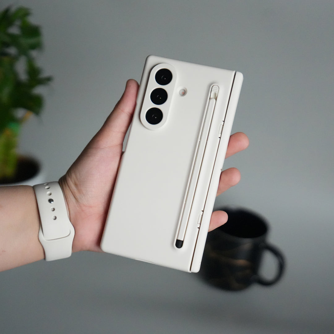 Galaxy Z Fold 7 ELVEV Hinge Protection Kickstand+Screen Protector Stylus Pen Folding Case Cover