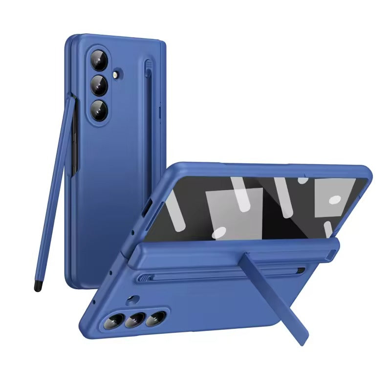 Galaxy Z Fold 7 ELVEV Hinge Protection Kickstand+Screen Protector Stylus Pen Folding Case Cover