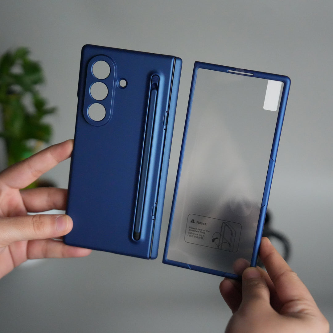 Galaxy Z Fold 7 ELVEV Hinge Protection Kickstand+Screen Protector Stylus Pen Folding Case Cover