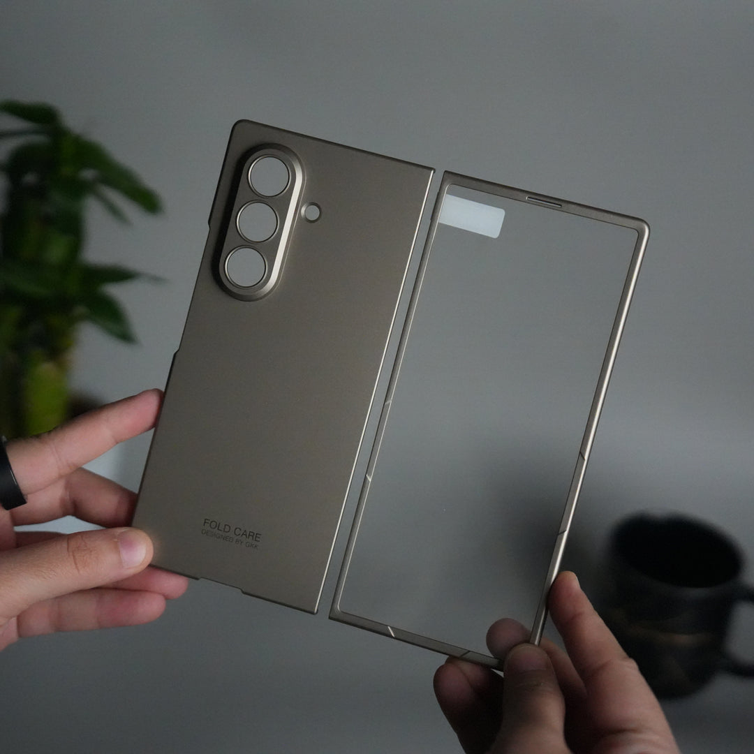 Galaxy Z Fold 7 Matte Hard Case with Front Glass Cover | Slim Shockproof Fold Care Edition