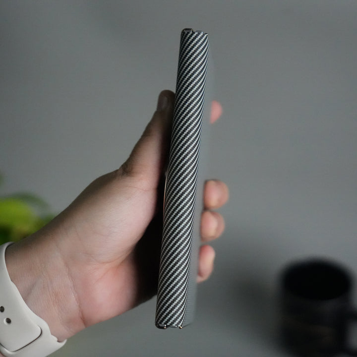 Galaxy Z Fold 7 Premium Carbon-Texture Ring Stand Flip Case | Metal Kickstand | Slim & Protective Cover