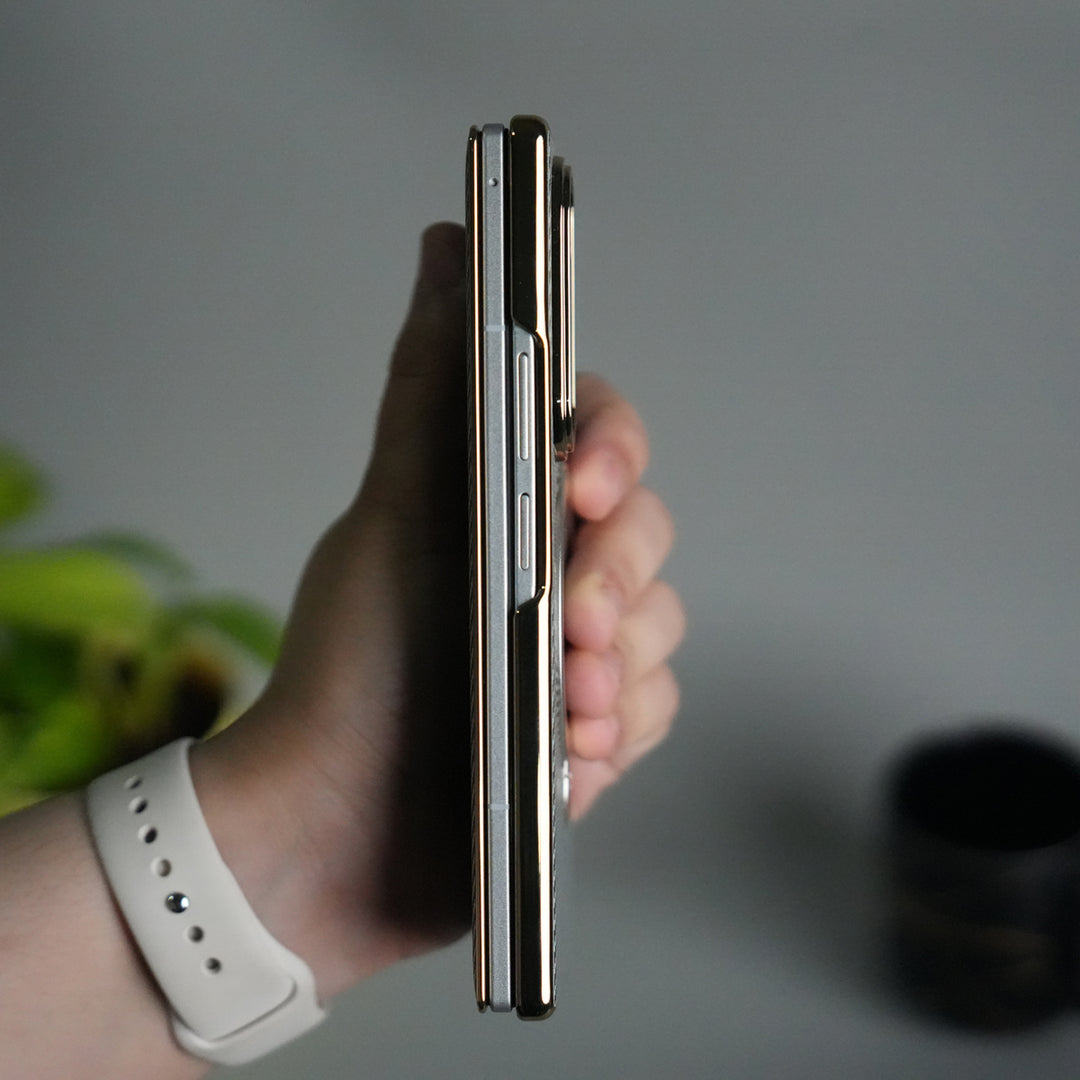 Galaxy Z Fold 7 Premium Carbon-Texture Ring Stand Flip Case | Metal Kickstand | Slim & Protective Cover