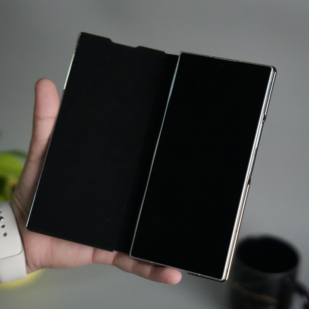 Galaxy Z Fold 7 Premium Carbon-Texture Ring Stand Flip Case | Metal Kickstand | Slim & Protective Cover