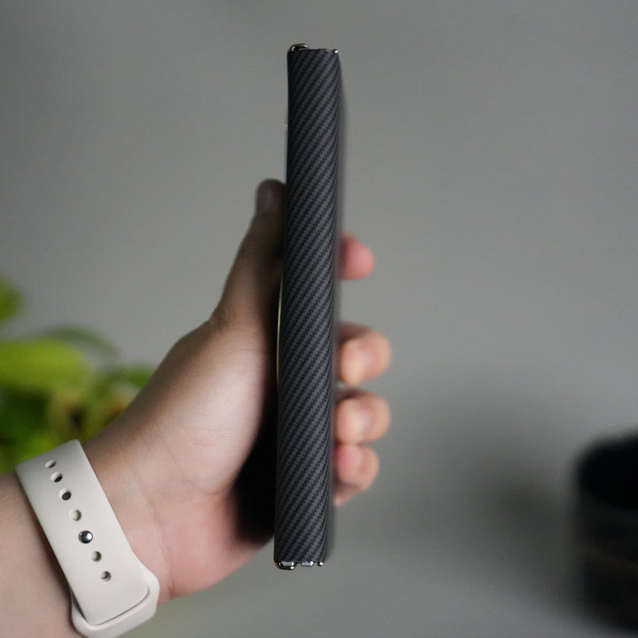 Galaxy Z Fold 7 Premium Carbon-Texture Ring Stand Flip Case | Metal Kickstand | Slim & Protective Cover