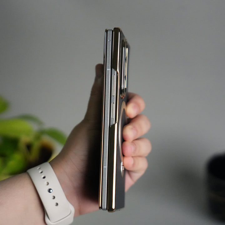 Galaxy Z Fold 7 Premium Carbon-Texture Ring Stand Flip Case | Metal Kickstand | Slim & Protective Cover