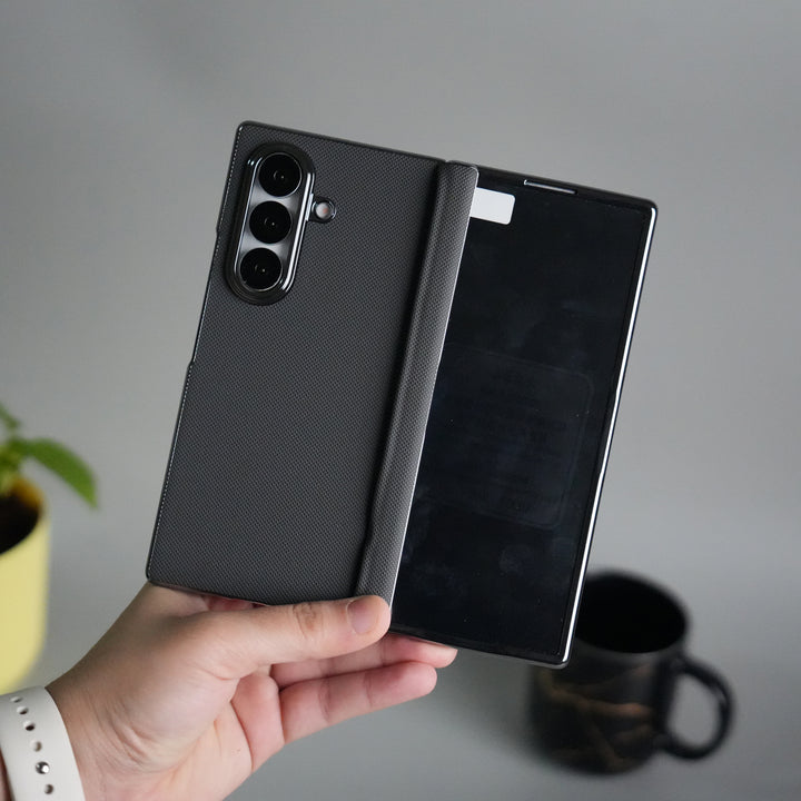 Galaxy Z Fold 7 Premium Dotted Design Slim Case Hinge Protection (Front + Back Cover)