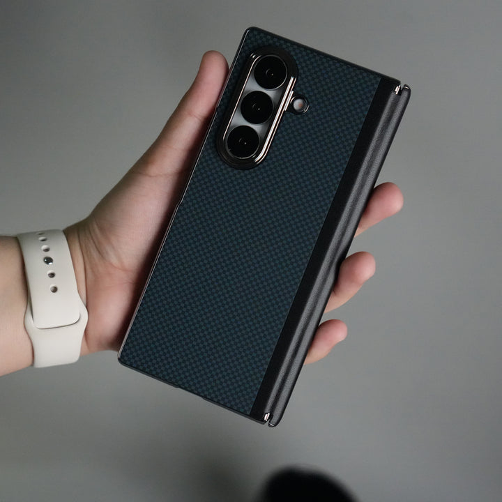 Galaxy Z Fold 7 Premium Fiber Design Slim Case Hinge Protection (Front + Back Cover)