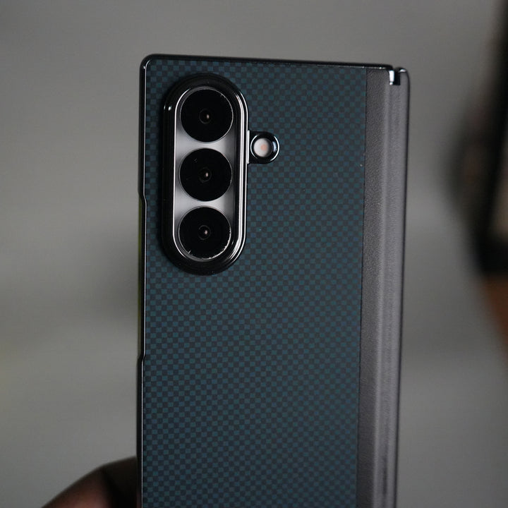 Galaxy Z Fold 7 Premium Fiber Design Slim Case Hinge Protection (Front + Back Cover)