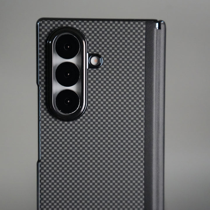 Galaxy Z Fold 7 Premium Fiber Design Slim Case Hinge Protection (Front + Back Cover)