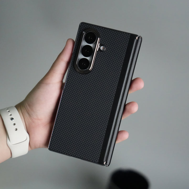 Galaxy Z Fold 7 Premium Fiber Design Slim Case Hinge Protection (Front + Back Cover)