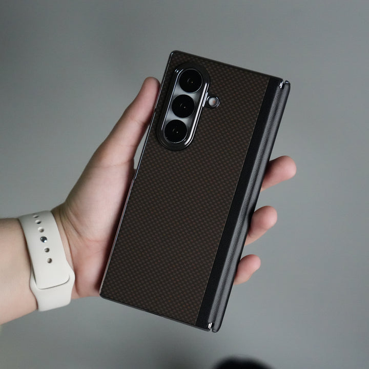 Galaxy Z Fold 7 Premium Fiber Design Slim Case Hinge Protection (Front + Back Cover)