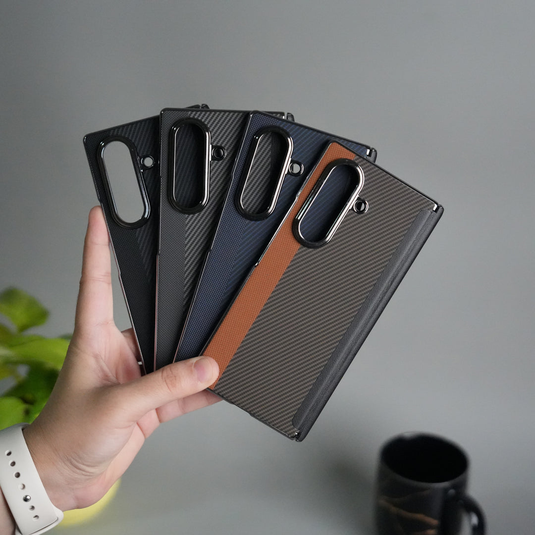 Galaxy Z Fold 7 Premium Fiber Stripe Design Slim Case Hinge Protection (Front + Back Cover)