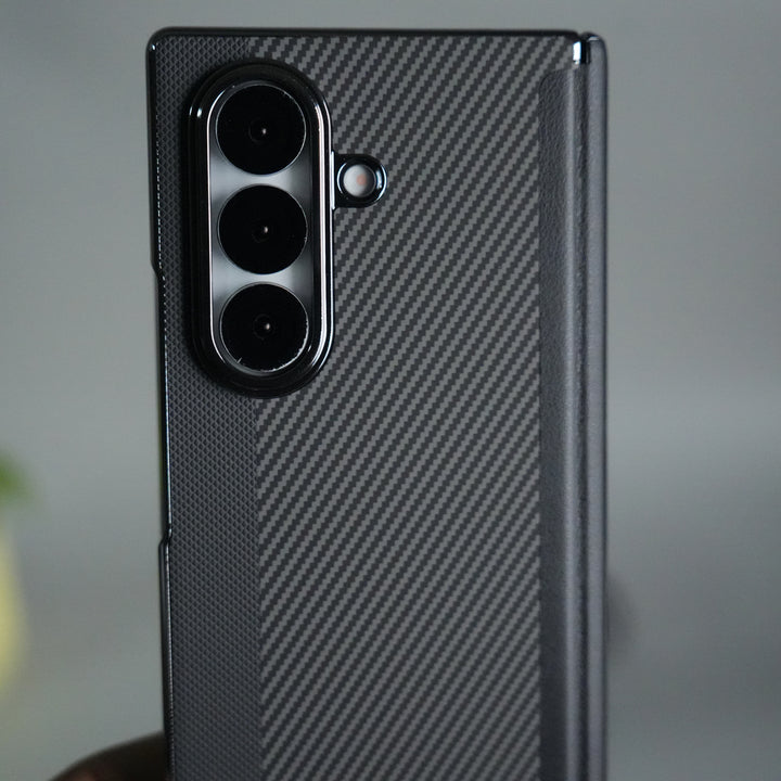 Galaxy Z Fold 7 Premium Fiber Stripe Design Slim Case Hinge Protection (Front + Back Cover)