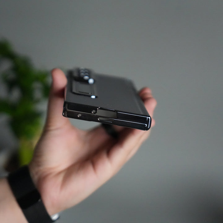 Galaxy Z Fold 7 Premium Leather Case | Front Glass | Silver Plated Camera Frame with Kickstand (Copy)