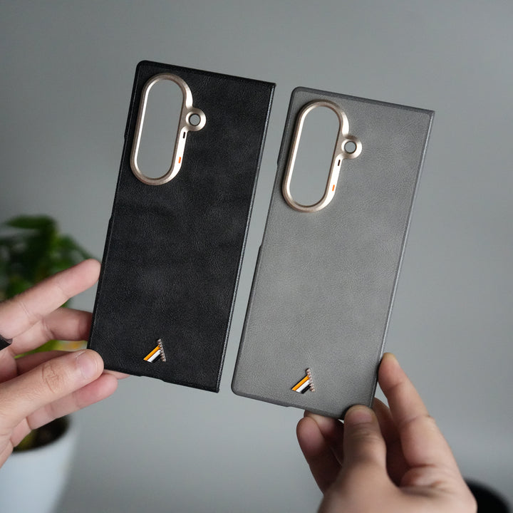 Galaxy Z Fold 7 Premium PU Leather Back Case with Front Frame | Slim & Elegant Design