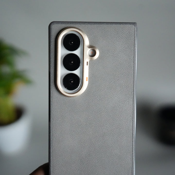 Galaxy Z Fold 7 Premium PU Leather Back Case with Front Frame | Slim & Elegant Design