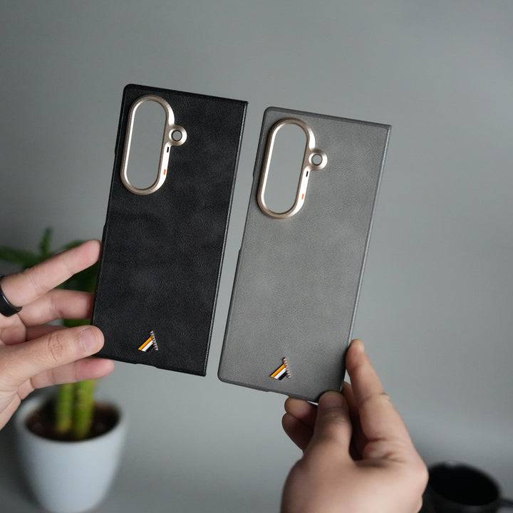 Galaxy Z Fold 7 Premium PU Leather Back Case with Front Frame | Slim & Elegant Design