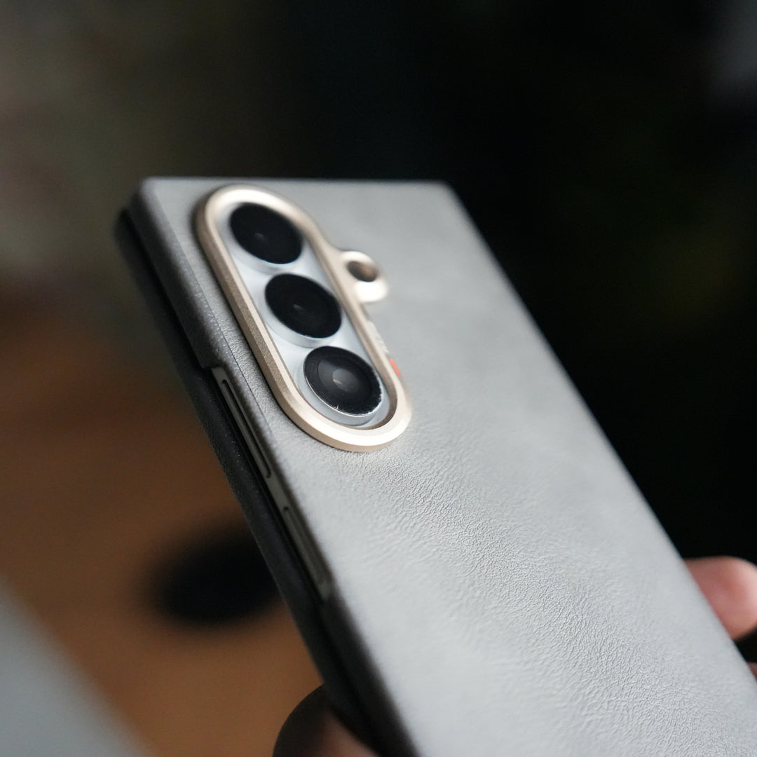 Galaxy Z Fold 7 Premium PU Leather Back Case with Front Frame | Slim & Elegant Design