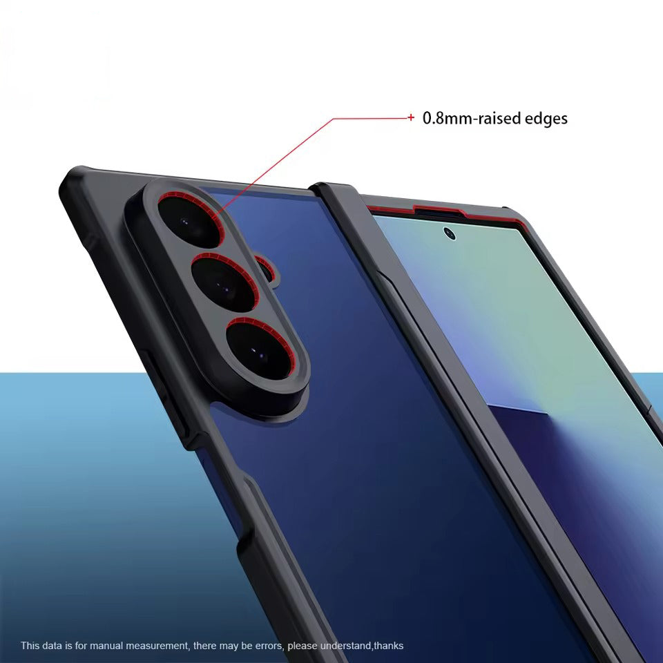 Galaxy Z Fold 7 Shockproof Airbags Bumper Transparent Back Case Cover | Hinge Protection