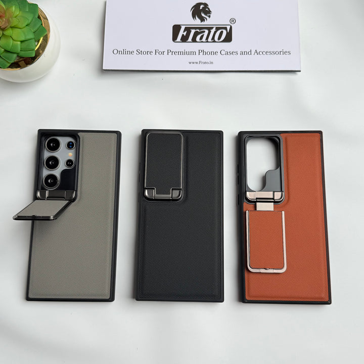 Samsung Galaxy S25 Ultra Metal Camera Cap Stand Case Cover
