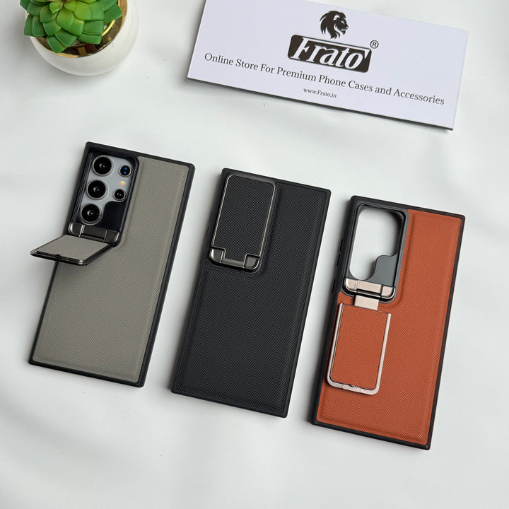 Samsung Galaxy S25 Ultra Metal Camera Cap Stand Case Cover