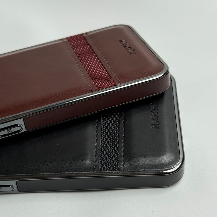 Samsung Galaxy S23 Cloth Stripe PU Leather Side Chrome Case Cover