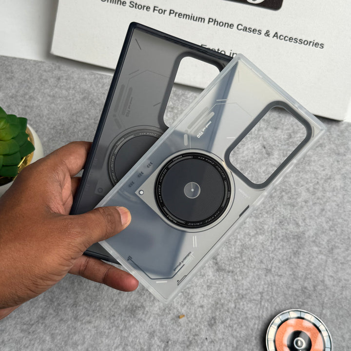 Galaxy S24 Ultra Magsafe Matte Futuristic Design Magnetic MagSafe Charging Case