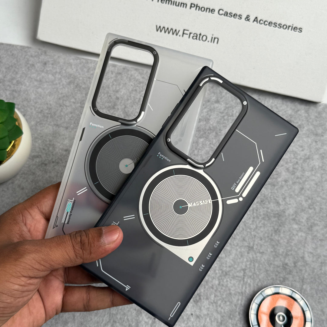 Galaxy S24 Ultra Magsafe Matte Futuristic Design Magnetic MagSafe Charging Case