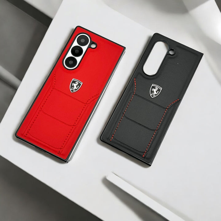 Samsung Galaxy Z Fold 6 FR Stitched PU Leather Case Cover
