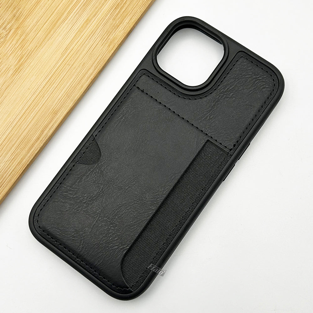 iPhone 14 Series Side Stitch PU Leather Case Cover With fashionable Card Holder