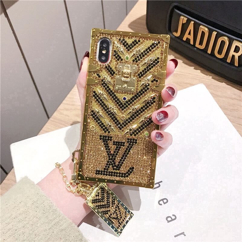 iPhone Luxury Diamond Bling Golden Trunk Phone Case freeshipping - Frato