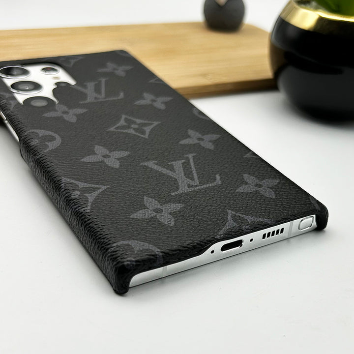 Samsung Galaxy S23 Ultra Luxury Brand Leather Phone Case ( Black )