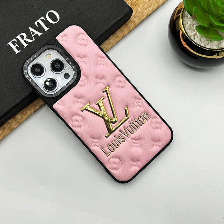 iPhone Luxury Brand Soft PU Puffer Leather Case Cover