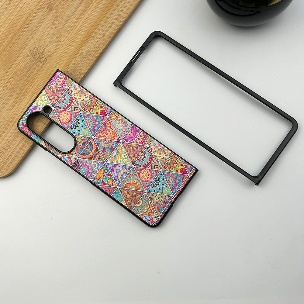 Samsung Galaxy Z Fold 5 Mandala Art Design Pattern Case Cover
