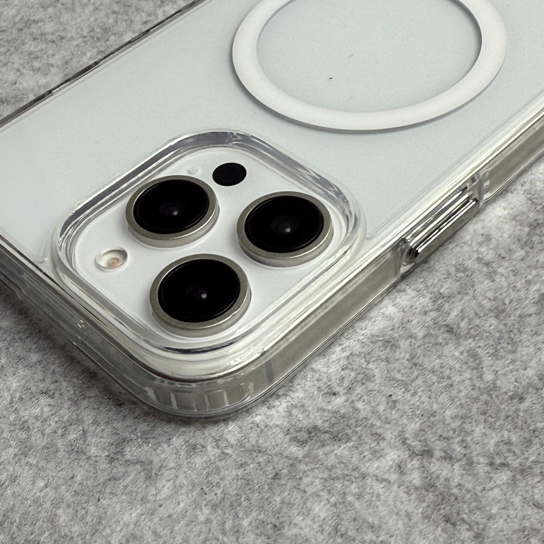 iPhone Transparent Bottom Metal Stand MagSafe Supported Case Cover