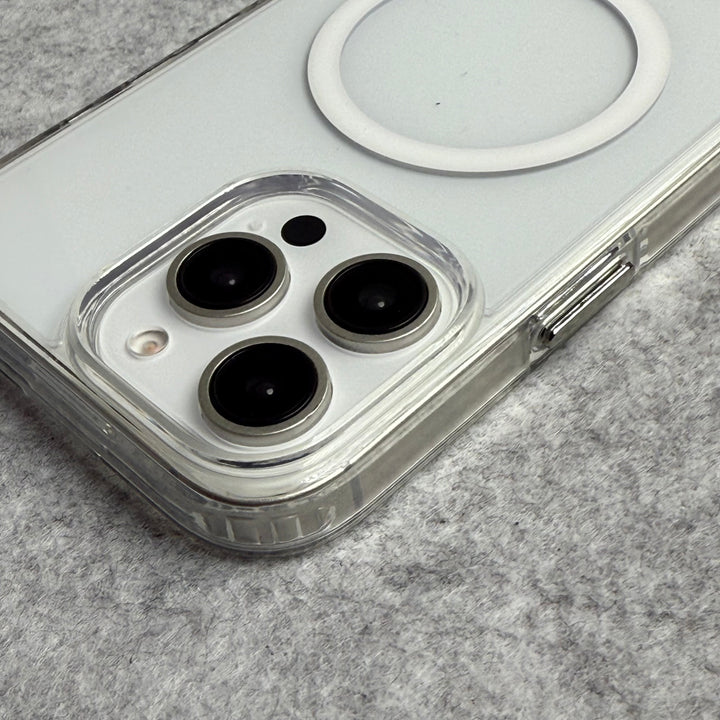 iPhone Transparent Bottom Metal Stand MagSafe Supported Case Cover