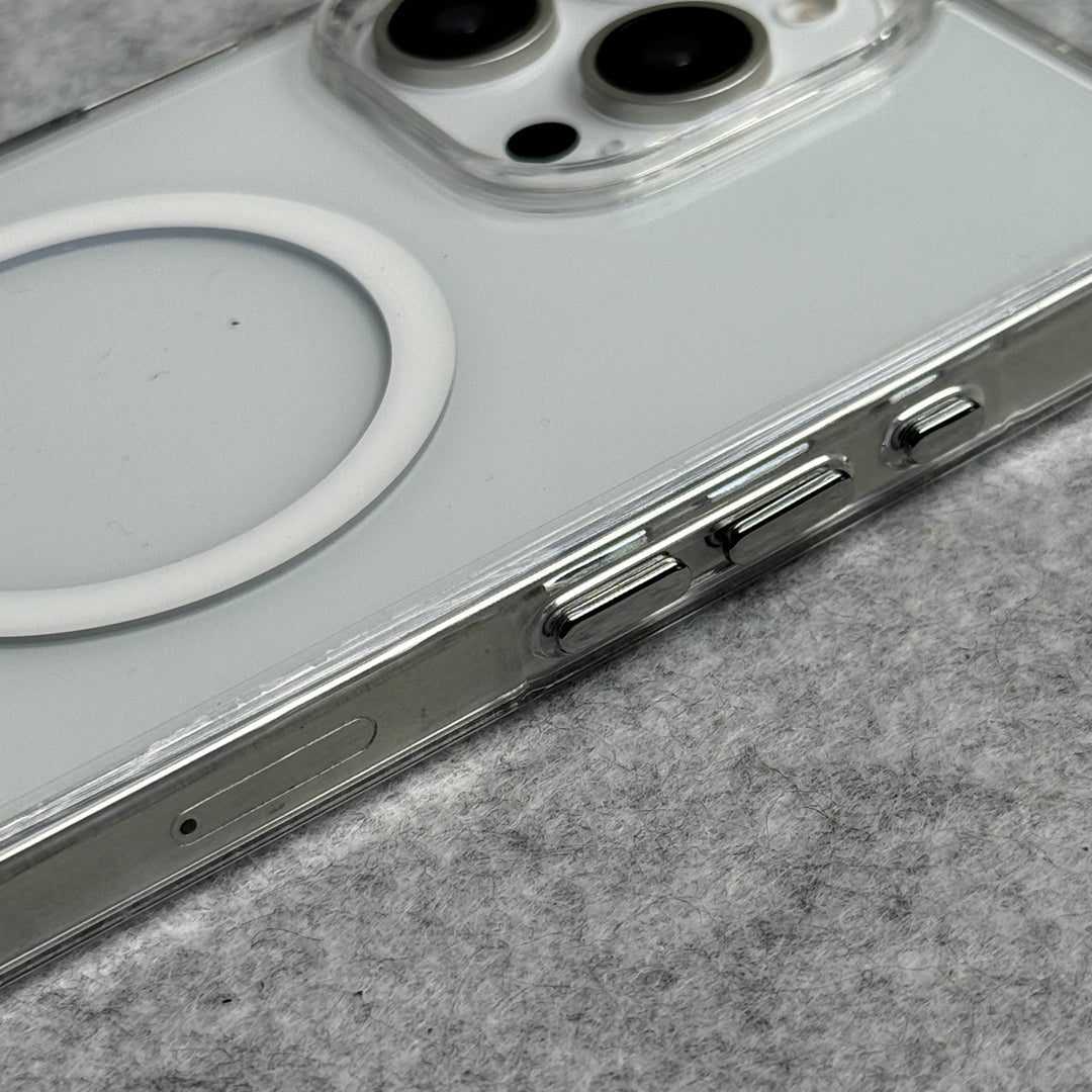 iPhone Transparent Bottom Metal Stand MagSafe Supported Case Cover
