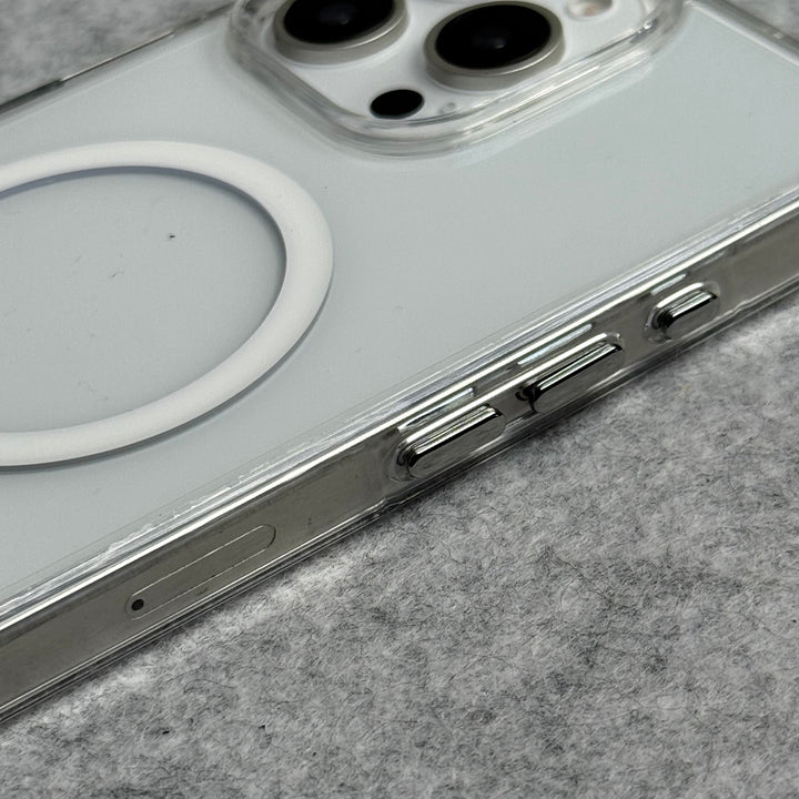 iPhone Transparent Bottom Metal Stand MagSafe Supported Case Cover