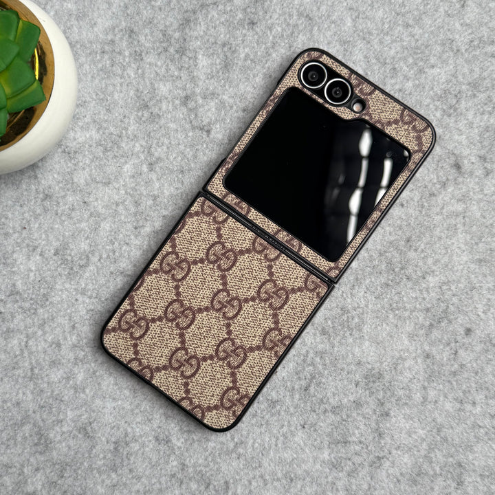 Samsung Galaxy Z Flip 6 Luxury GG Pattern PU Leather Cover