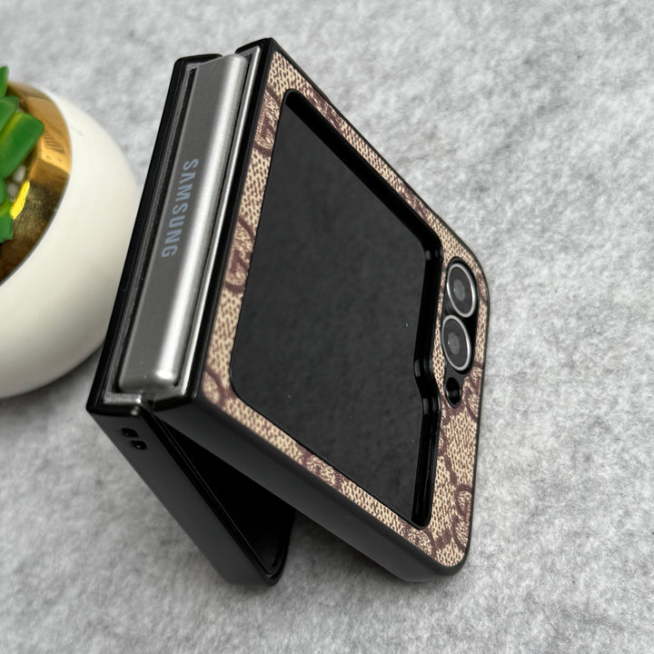 Samsung Galaxy Z Flip 6 Luxury GG Pattern PU Leather Cover