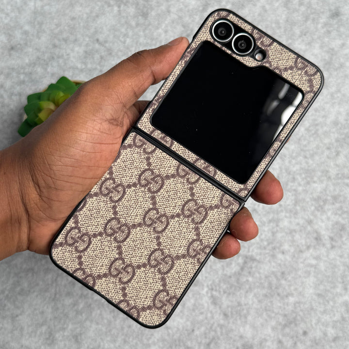 Samsung Galaxy Z Flip 6 Luxury GG Pattern PU Leather Cover
