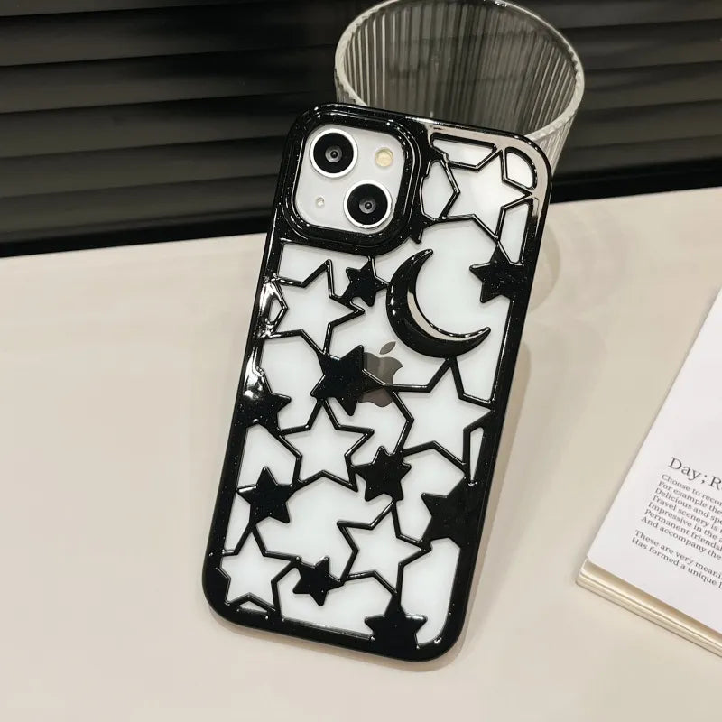 iPhone Luxury 3D Moon Star Pattern Design Case Cover