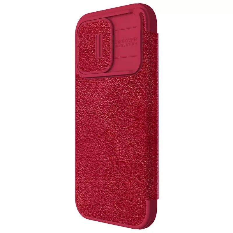 iPhone 15 Pro Camera Protection QIN Leather Flip Case (Red)