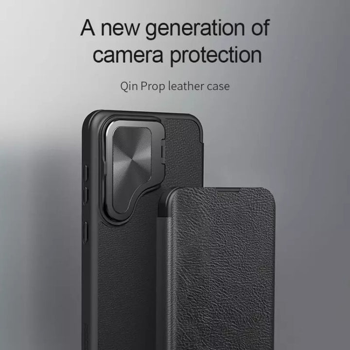 Samsung Galaxy S24 Nillkin Qin Prop Leather Case Cover Black
