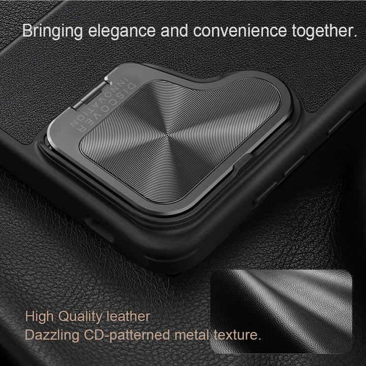 Samsung Galaxy S24 Nillkin Qin Prop Leather Case Cover Black