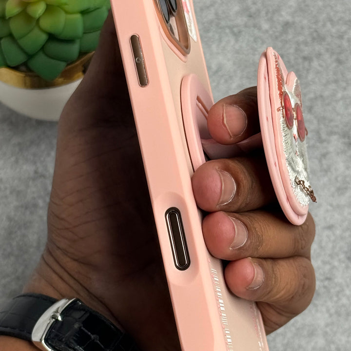 iPhone 16 Series Cool Glasses MagSafe Case Cover with Embroidery Magnetic Bracket Phone Holder