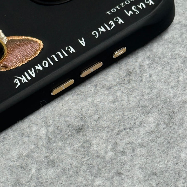 iPhone 16 Pro Max / iPhone 16 Pro 3D Embroidery Cool Dog RedBlack Jacket Case