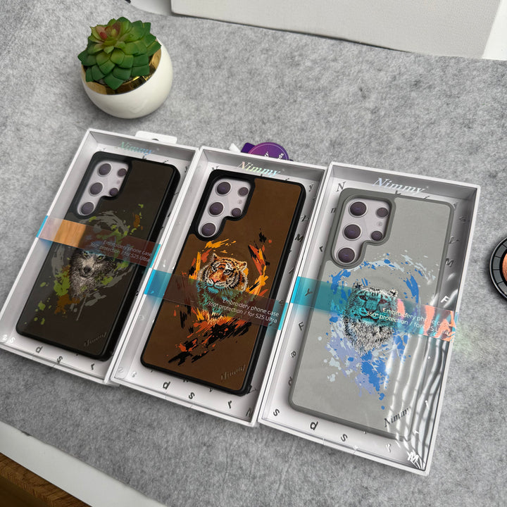 Samsung Galaxy S25 Ultra Wild Animal 3D Embroidery MagSafe Case